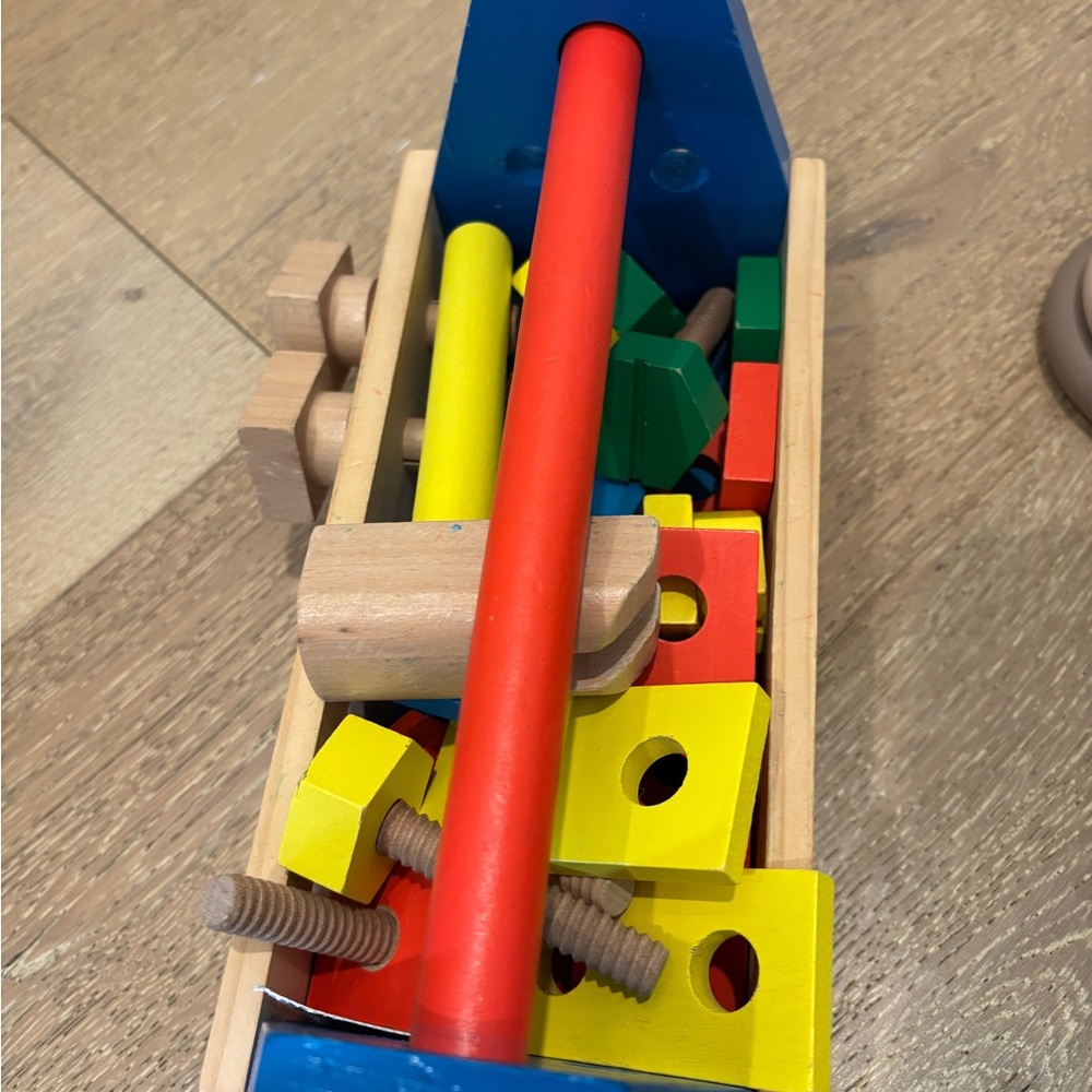 Melissa and Doug Wooden Tool Kit Toy Set - Multicolor